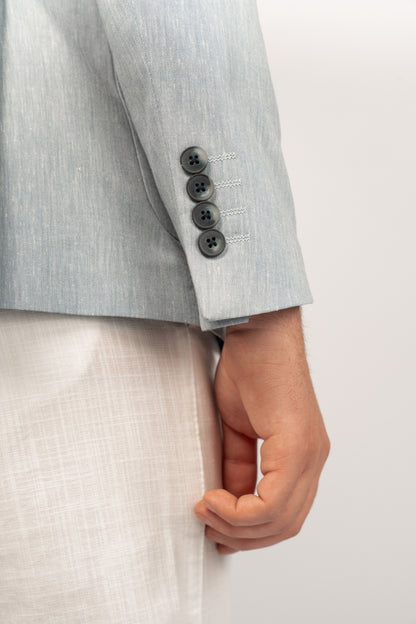 BLUE SEMI LINEN BLAZER