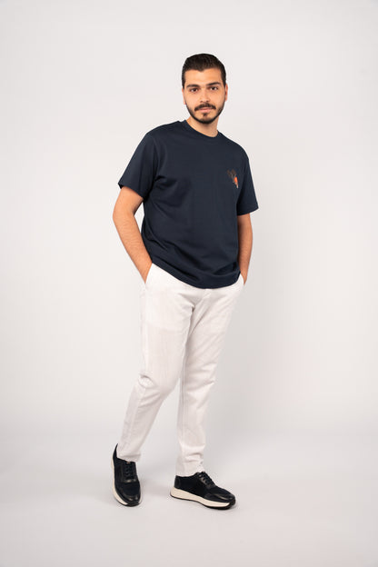 NAVY TENNIS THICK TSHIRT