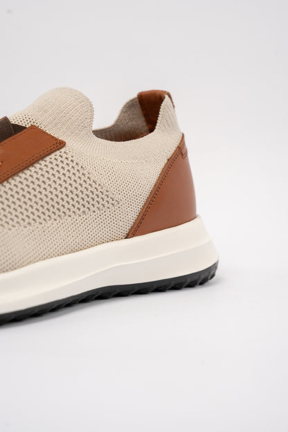 BEIGE CASUAL ELASTIC SNEAKER