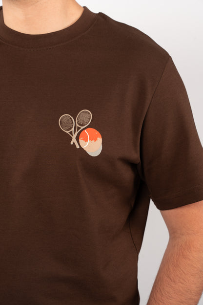 BROWN TENNIS THICK TSHIRT