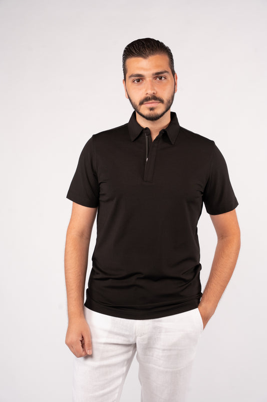BLACK EVERYDAY RAYON POLO