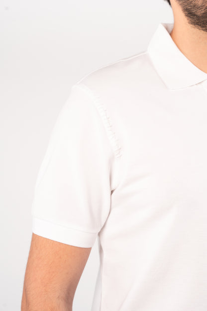 WHITE MINIMAL PALM POLO