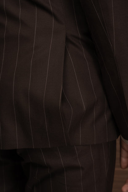 BROWN LINED DOBETTI SUIT