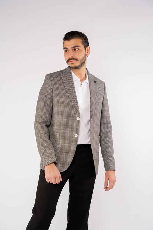 BLACK URBAN GRID BLAZER