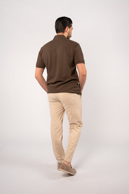 BROWN CASUAL BUTTON POLO