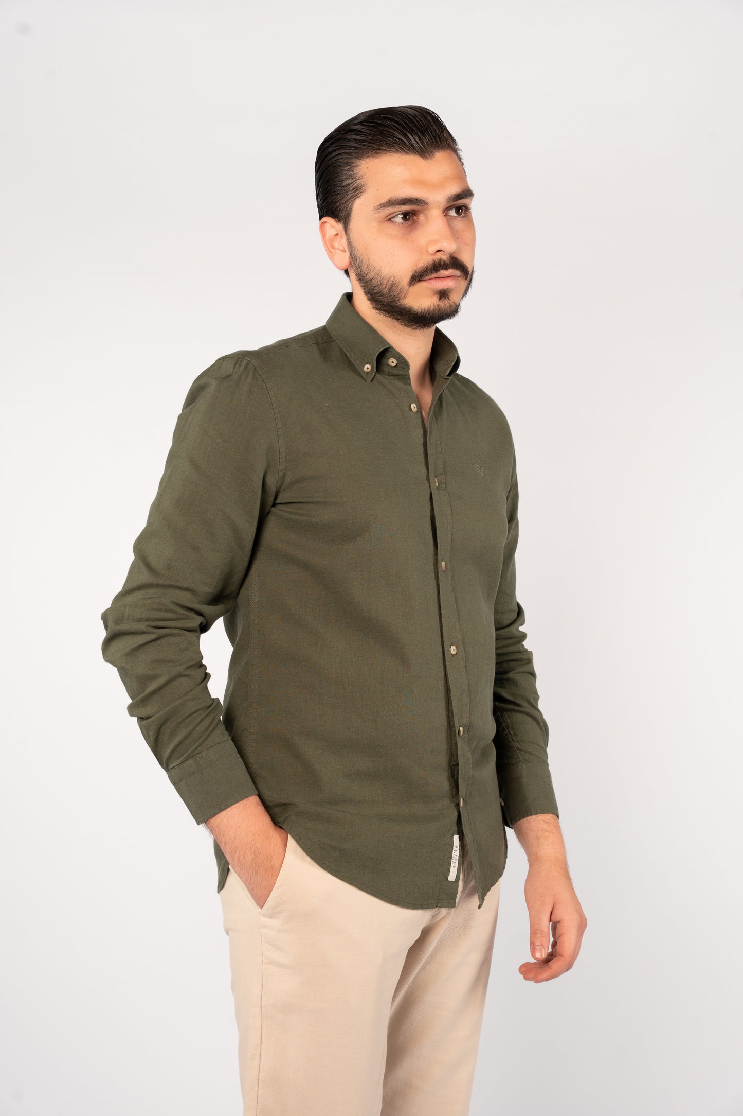OLIVE LINEN SHIRT