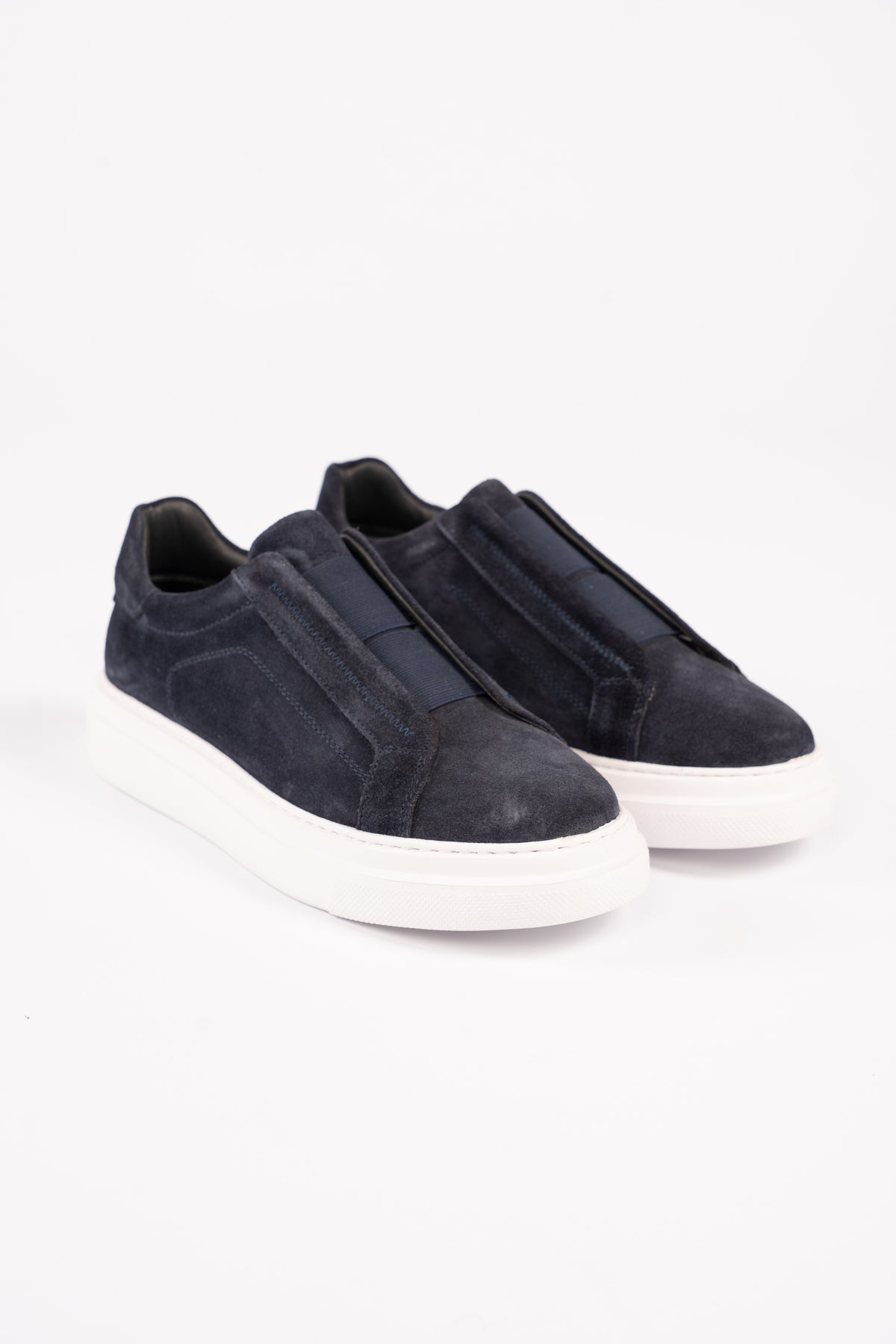 NAVY SUEDE HIGHSOLE ELASTIC SNEAKER