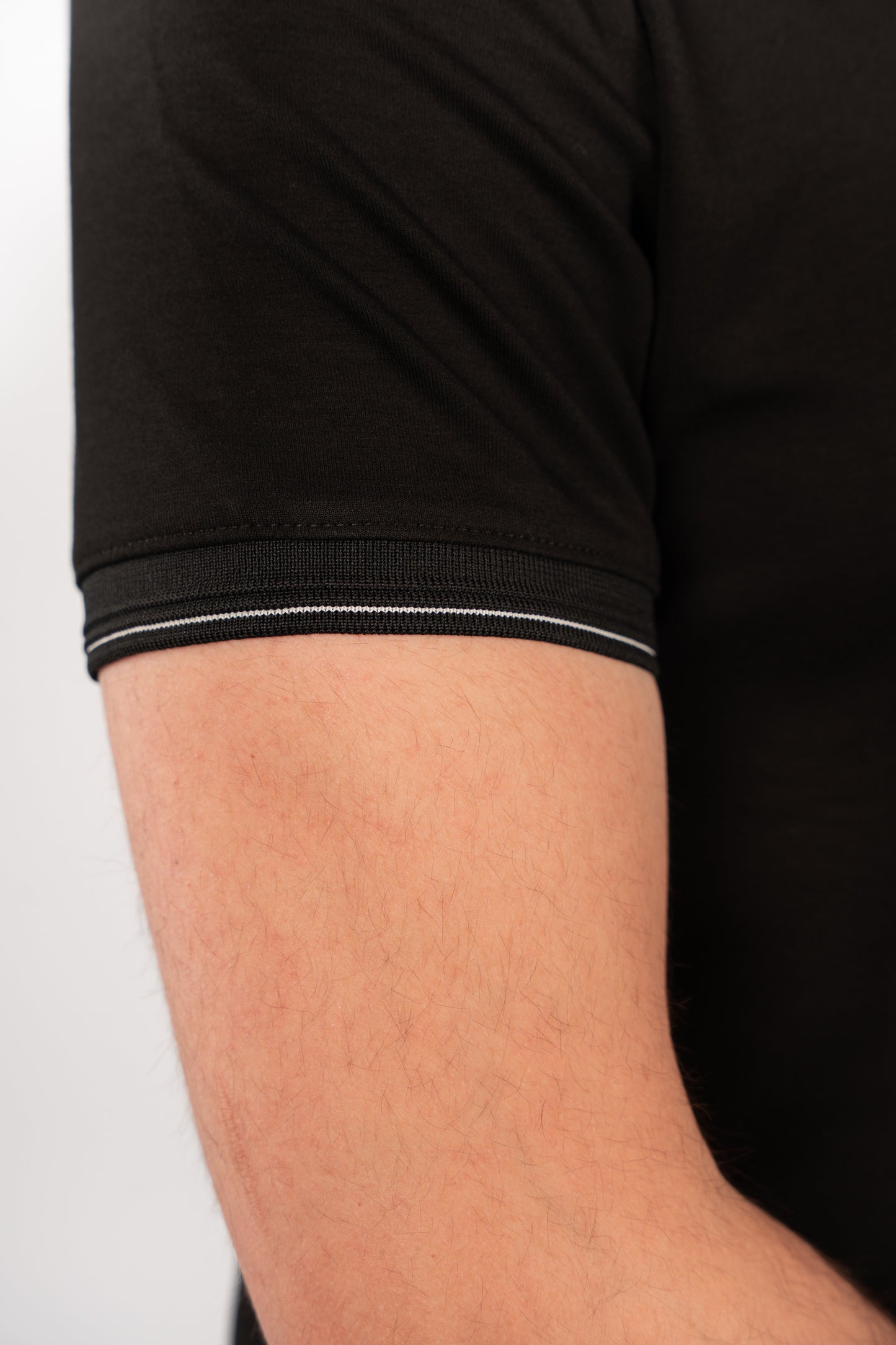 BLACK CASUAL VNECK POLO