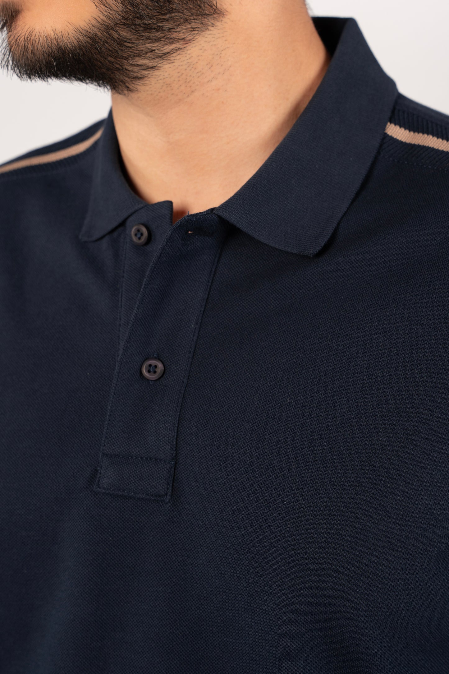 NAVY CASUAL BUTTON POLO