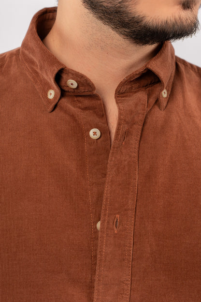MOCHA ELEGANCE VELVET SHIRT