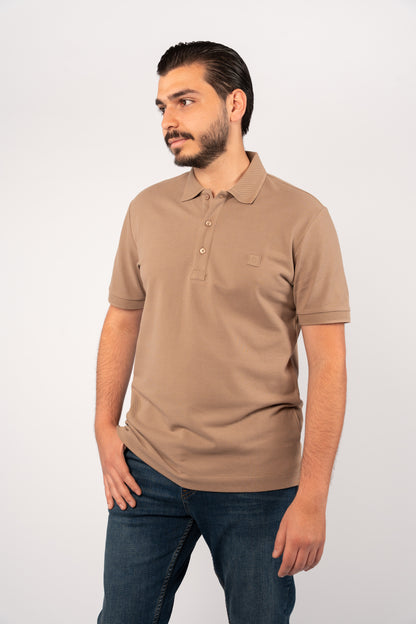 BEIGE CASUAL BUTTON POLO