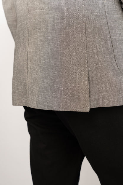 GREY SEMI LINEN BLAZER