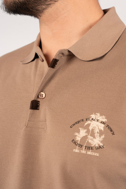 MOCHA MINIMAL PALM POLO