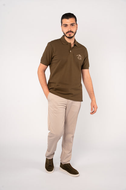OLIVE MINIMAL PALM POLO