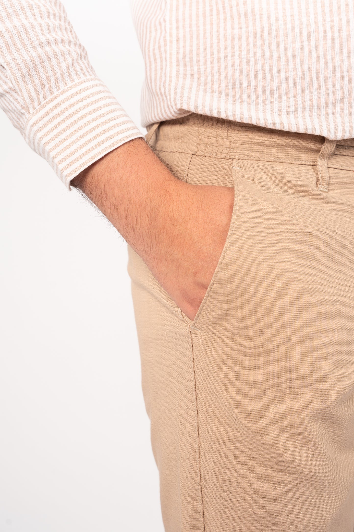 BEIGE LINEN TROUSERS