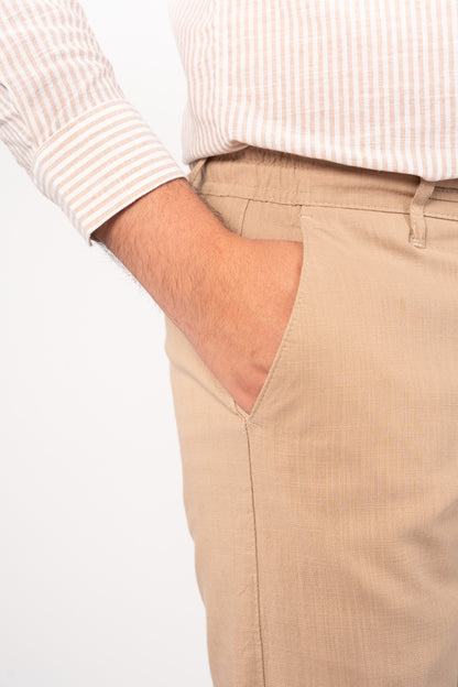 BEIGE LINEN TROUSERS