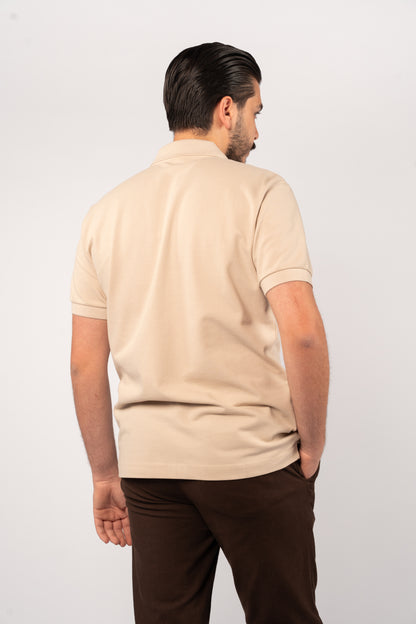 BEIGE CASUAL BUTTON POLO