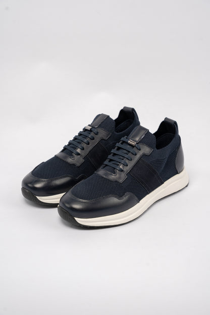 NAVY MIX MATERIAL SNEAKER