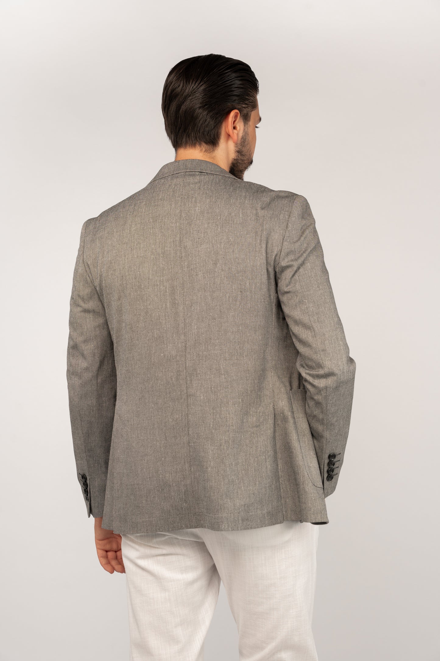DARK GREY SEMI LINEN BLAZER