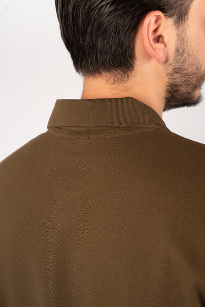 OLIVE MINIMAL PALM POLO