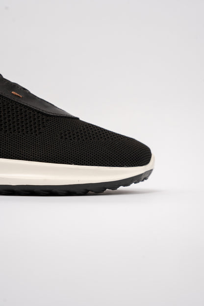 BLACK CASUAL ELASTIC SNEAKER