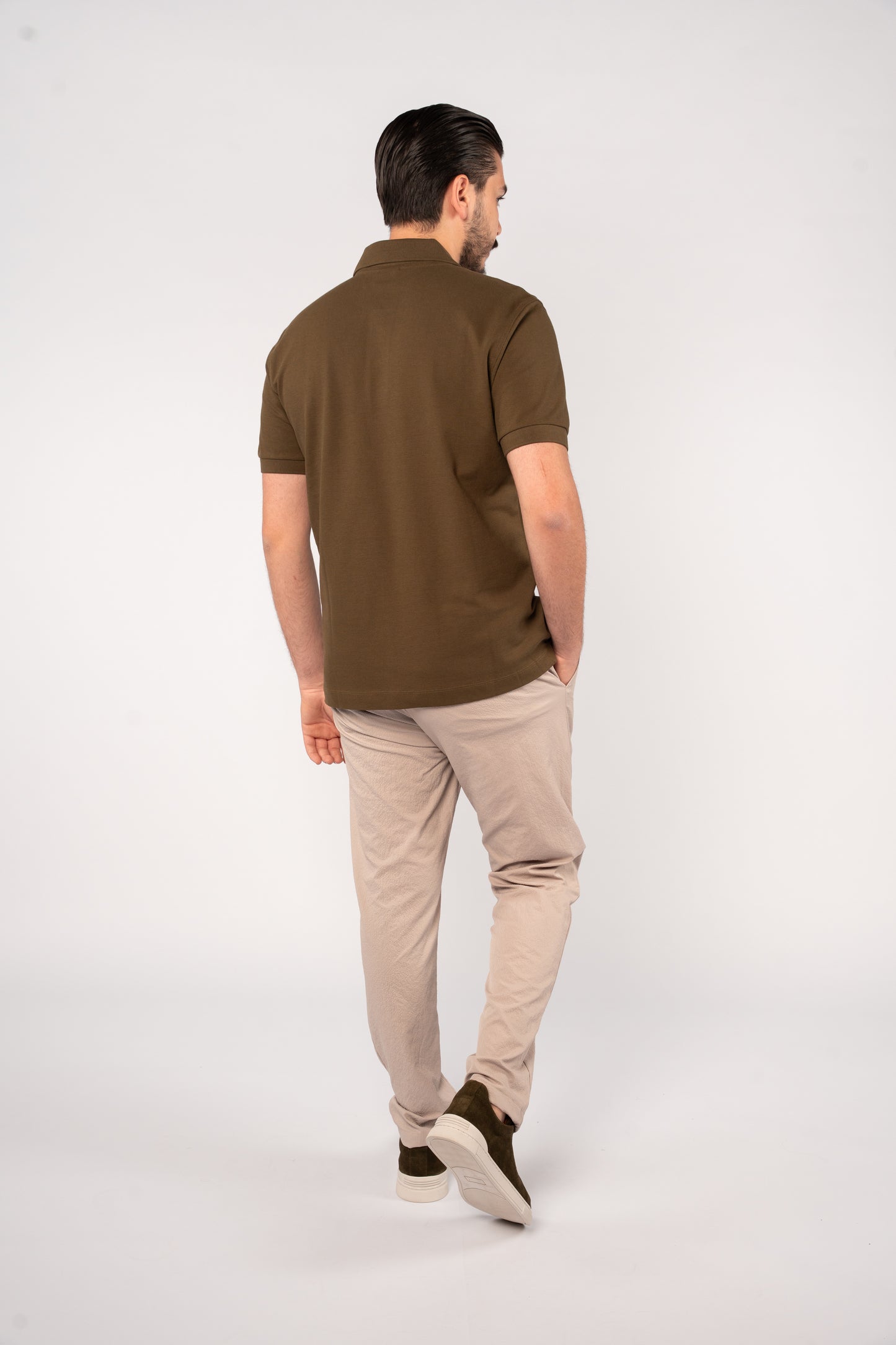 OLIVE MINIMAL PALM POLO
