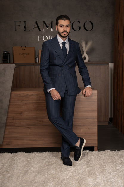 NAVY LINED DOBETTI SUIT