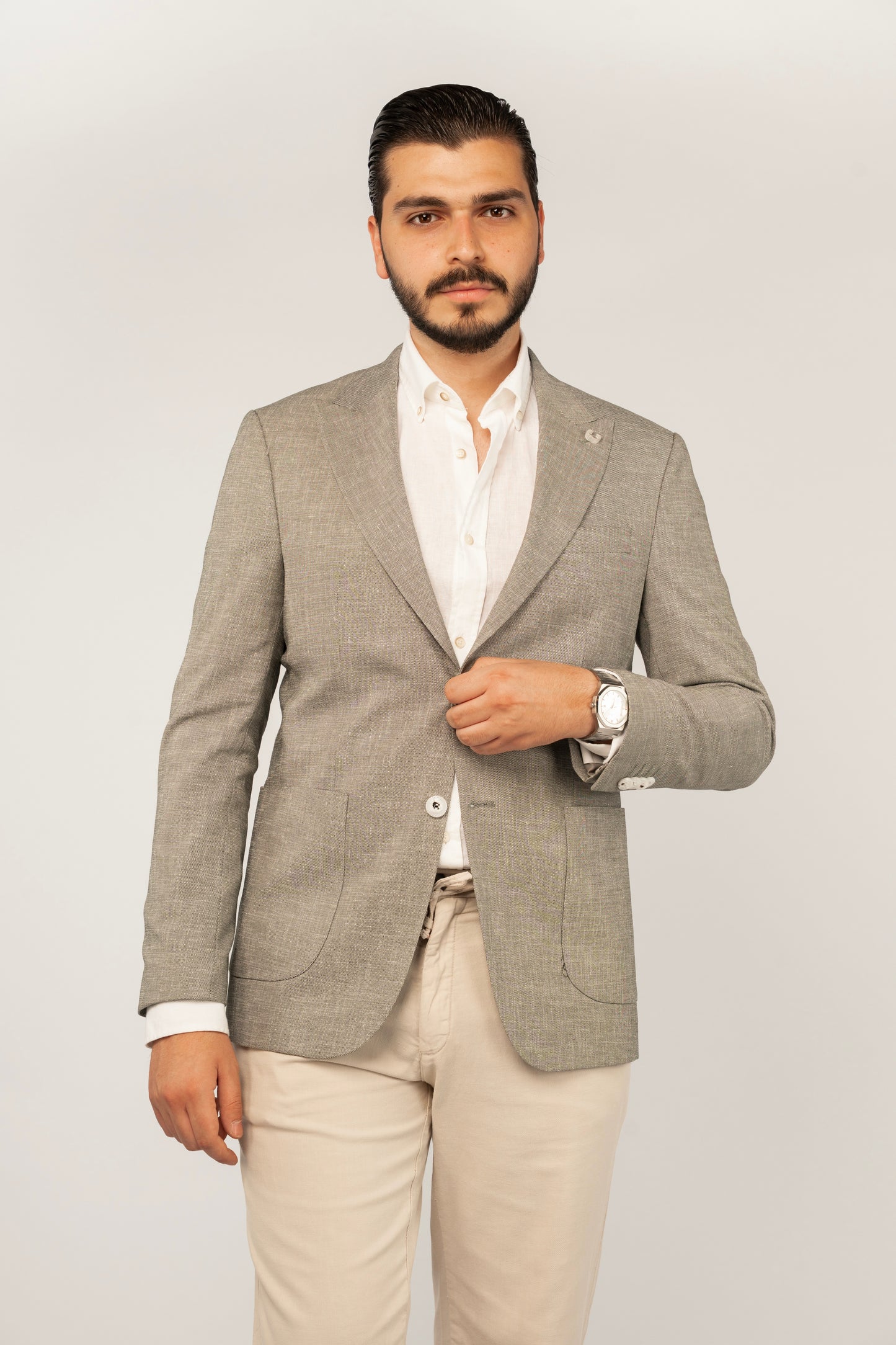 OLIVE SEMI LINEN BLAZER
