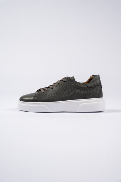 GREY LEATHER SNEAKER