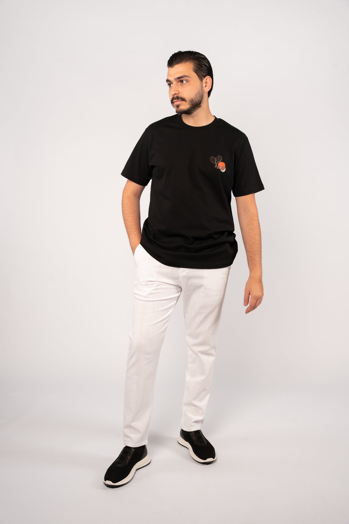 BLACK TENNIS THICK TSHIRT