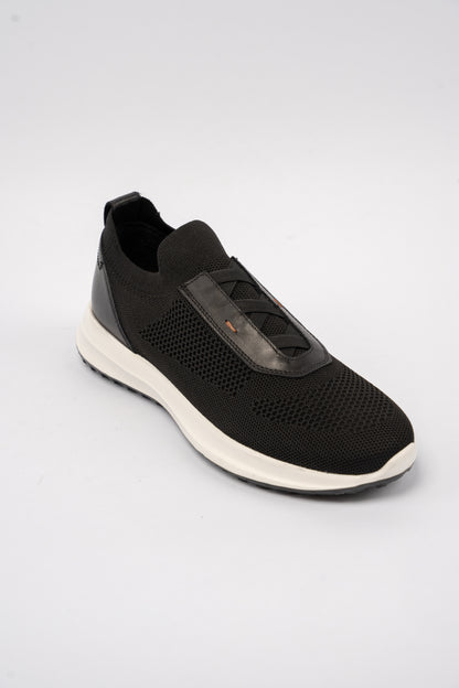 BLACK CASUAL ELASTIC SNEAKER