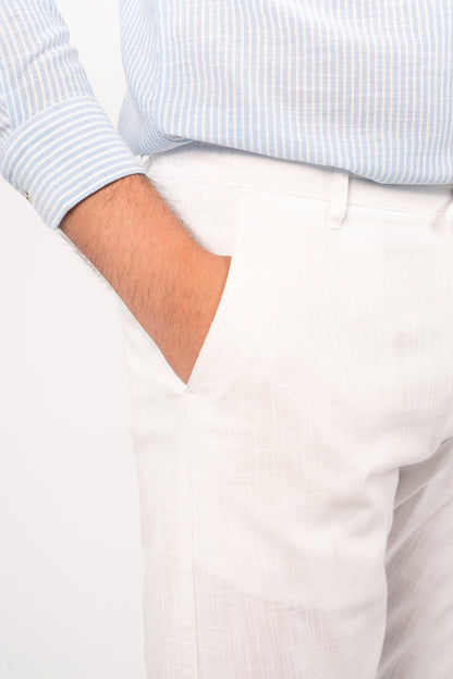 WHITE LINEN TROUSERS