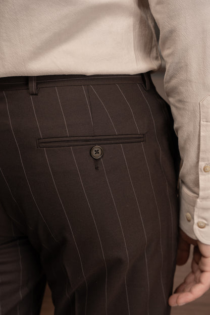 BROWN LINED DOBETTI SUIT