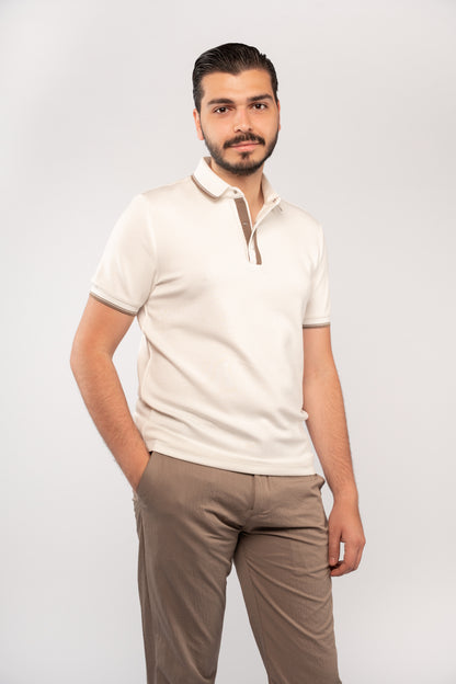 WHITE CLIP BUTTON POLO