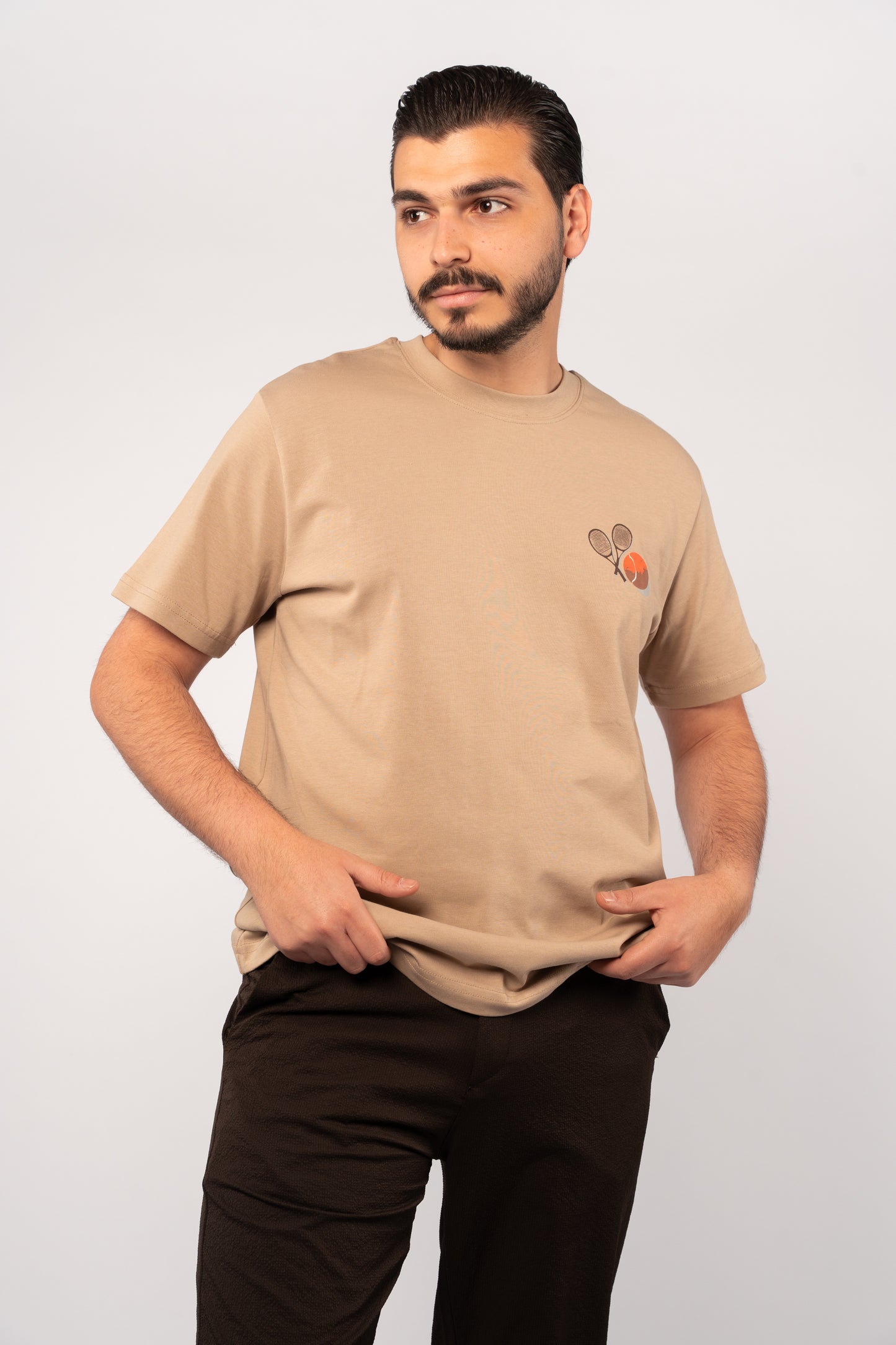 BEIGE TENNIS THICK TSHIRT
