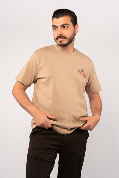 BEIGE TENNIS THICK TSHIRT