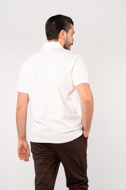 WHITE MINIMAL PALM POLO