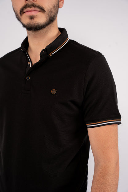 BLACK PIQUET POLO