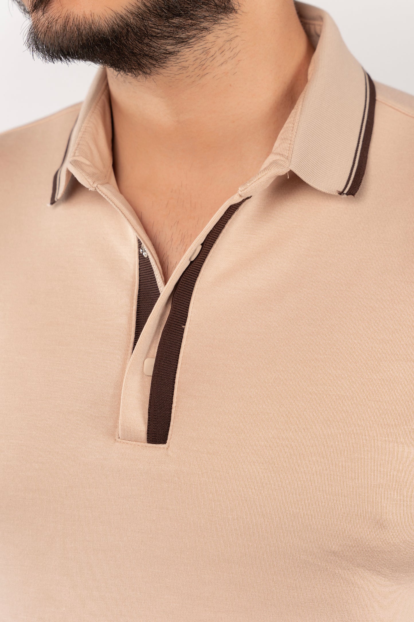 BEIGE CLIP BUTTON POLO