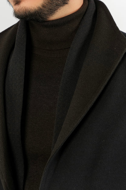 NAVY SOPHISTICATED WOOL COAT