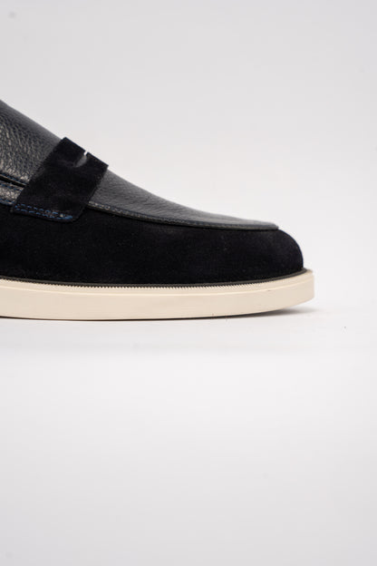 NAVY MIXED PENNY LOAFER
