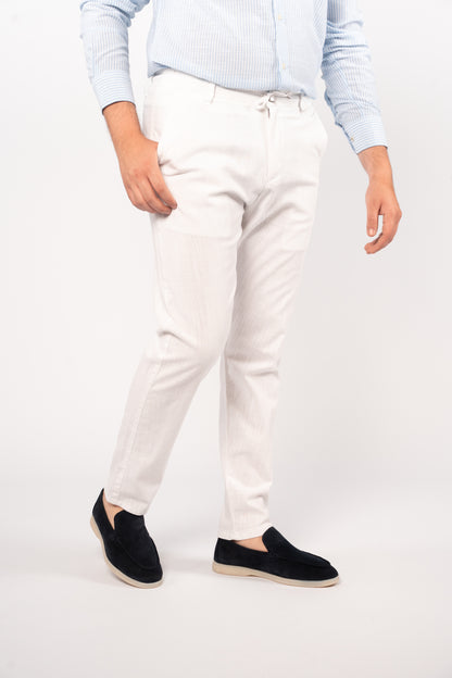 WHITE LINEN TROUSERS