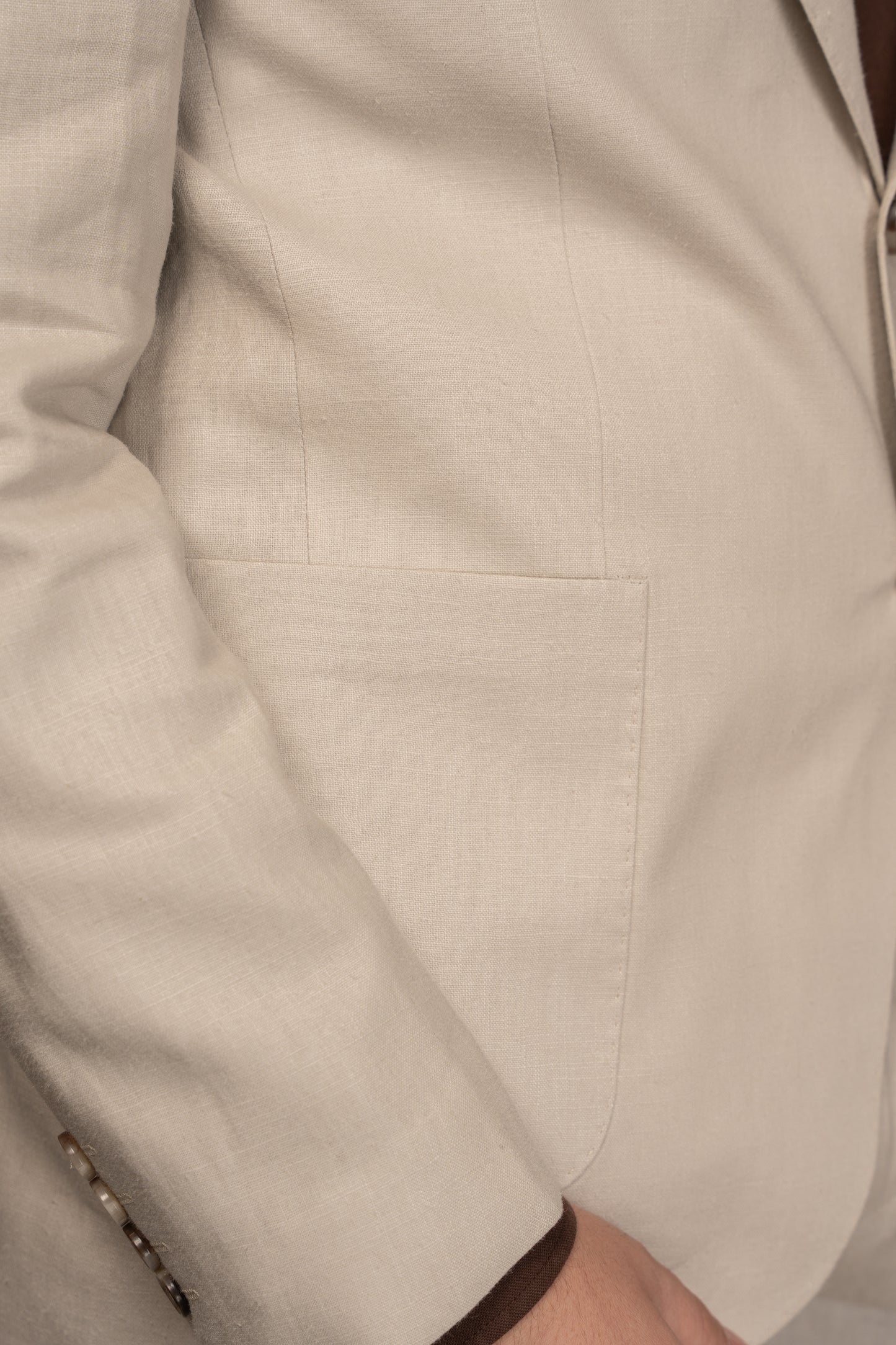 BEIGE CASUAL LINEN SUIT