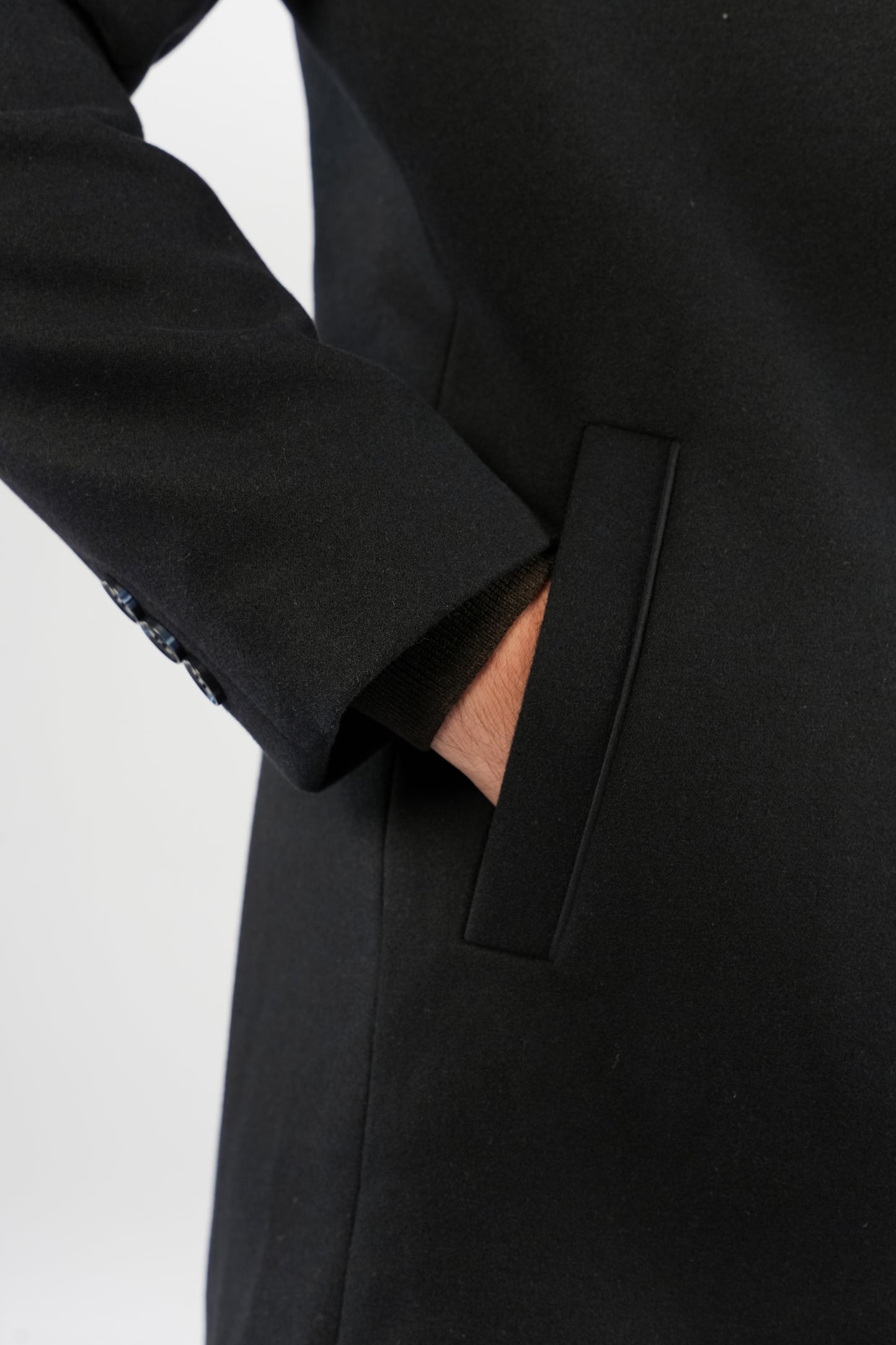 NAVY SOPHISTICATED WOOL COAT