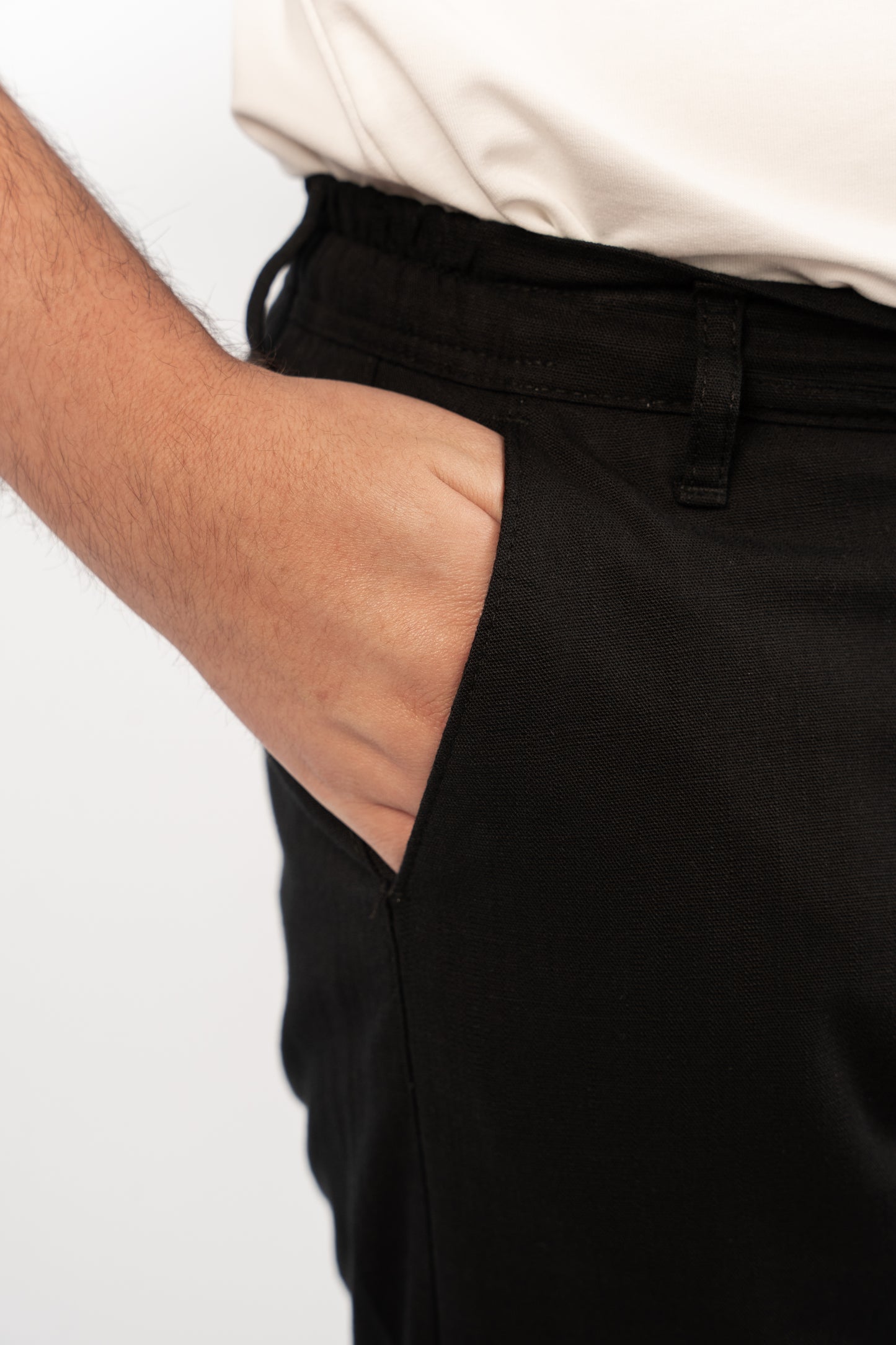 BLACK LINEN TROUSERS