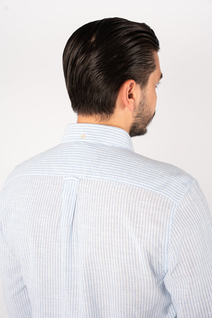 BLUE LINED OXFORD SHIRT