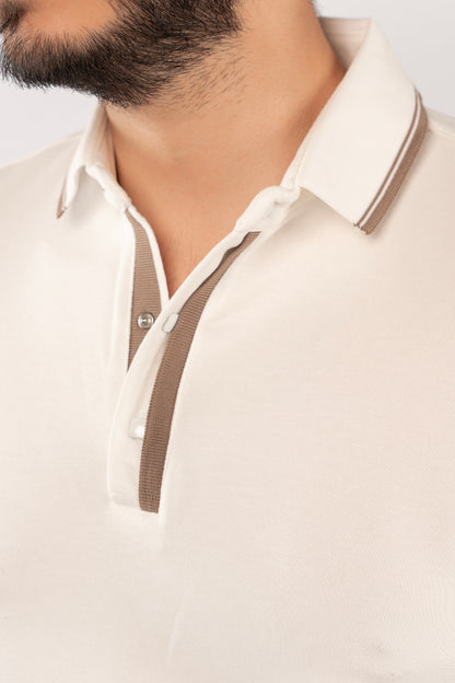 WHITE CLIP BUTTON POLO