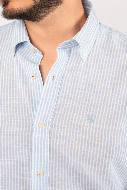 BLUE LINED OXFORD SHIRT