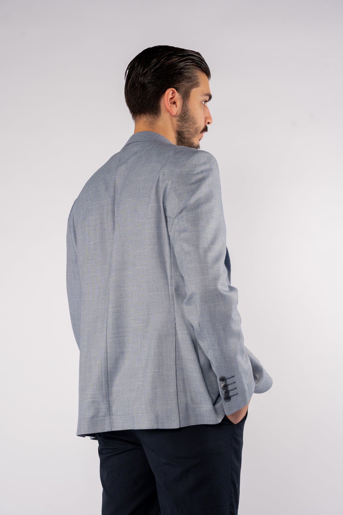 NAVY MINIMAL ZIGZAG BLAZER