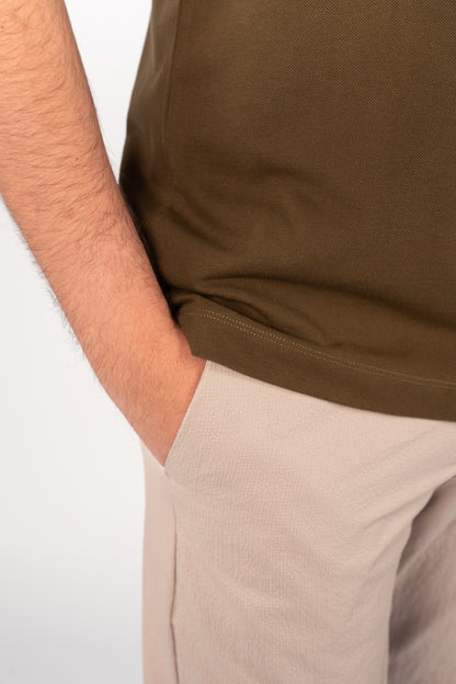 OLIVE MINIMAL PALM POLO